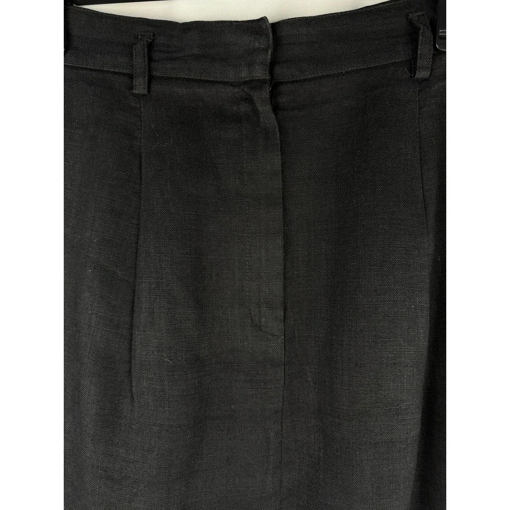 Liz Claiborne‎ Collection Vintage Linen Skirt Petite Black Career Pencil Size 12